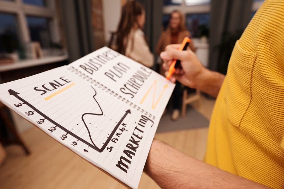 Equipa da Eter Growth a planear a estratégia de crescimento de um cliente