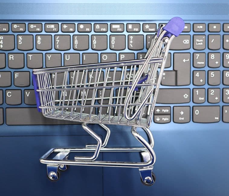 Recuperação de carrinhos abandonados com remarketing Carrinho de compras abandonado num website de e-commerce